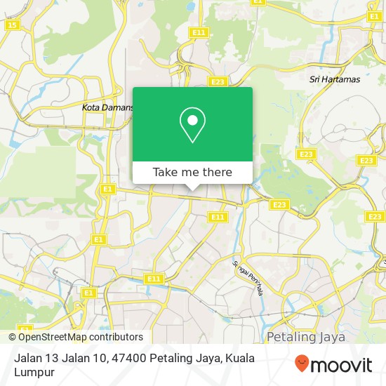 Peta Jalan 13 Jalan 10, 47400 Petaling Jaya