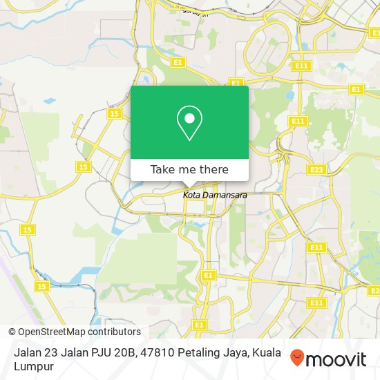 Peta Jalan 23 Jalan PJU 20B, 47810 Petaling Jaya