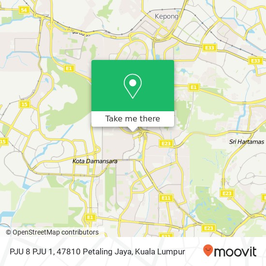 PJU 8 PJU 1, 47810 Petaling Jaya map
