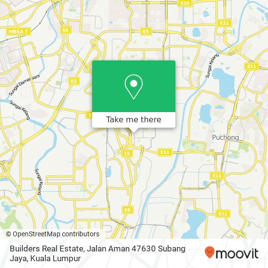 Builders Real Estate, Jalan Aman 47630 Subang Jaya map