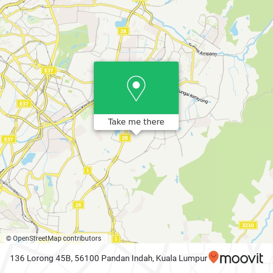 Peta 136 Lorong 45B, 56100 Pandan Indah