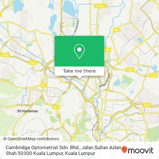 Cambridge Optometrist Sdn. Bhd., Jalan Sultan Azlan Shah 50300 Kuala Lumpur map