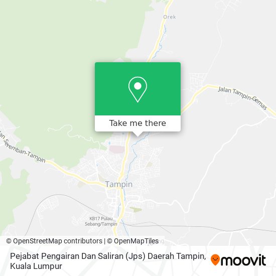 Pejabat Pengairan Dan Saliran (Jps) Daerah Tampin map