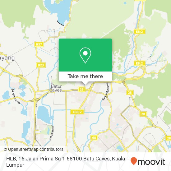 Peta HLB, 16 Jalan Prima Sg 1 68100 Batu Caves