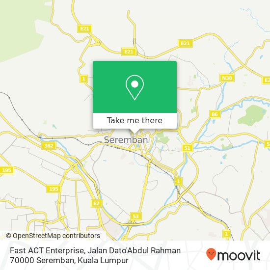 Fast ACT Enterprise, Jalan Dato'Abdul Rahman 70000 Seremban map