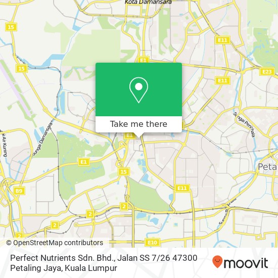 Perfect Nutrients Sdn. Bhd., Jalan SS 7 / 26 47300 Petaling Jaya map