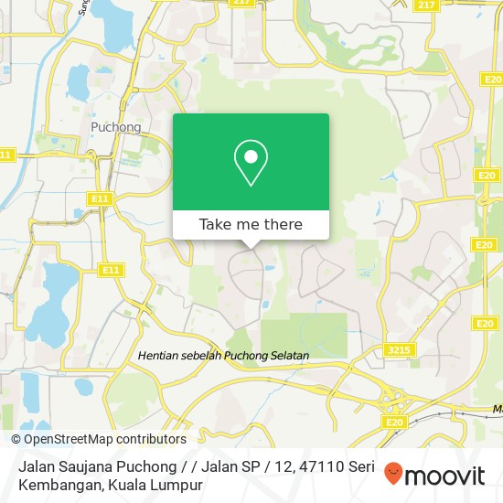 Peta Jalan Saujana Puchong / / Jalan SP / 12, 47110 Seri Kembangan