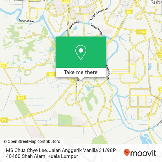 MS Chua Chye Lee, Jalan Anggerik Vanilla 31 / 98P 40460 Shah Alam map