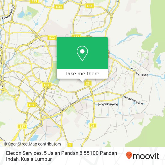 Peta Elecon Services, 5 Jalan Pandan 8 55100 Pandan Indah