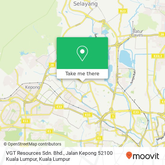 Peta VGT Resources Sdn. Bhd., Jalan Kepong 52100 Kuala Lumpur