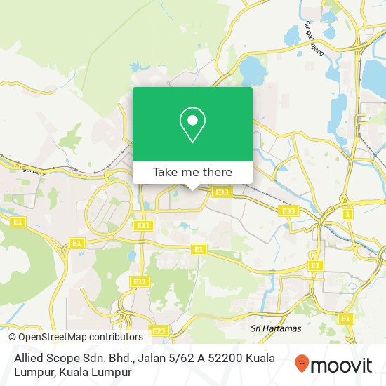 Allied Scope Sdn. Bhd., Jalan 5 / 62 A 52200 Kuala Lumpur map