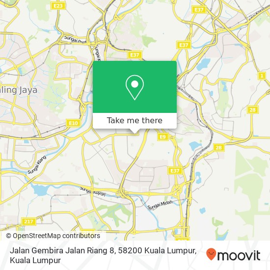 Peta Jalan Gembira Jalan Riang 8, 58200 Kuala Lumpur