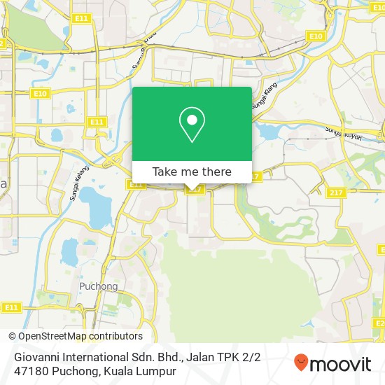 Giovanni International Sdn. Bhd., Jalan TPK 2 / 2 47180 Puchong map