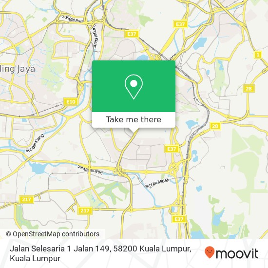 Peta Jalan Selesaria 1 Jalan 149, 58200 Kuala Lumpur