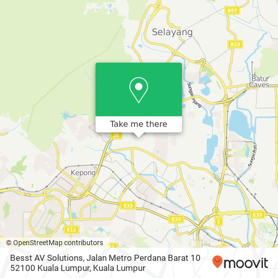 Peta Besst AV Solutions, Jalan Metro Perdana Barat 10 52100 Kuala Lumpur