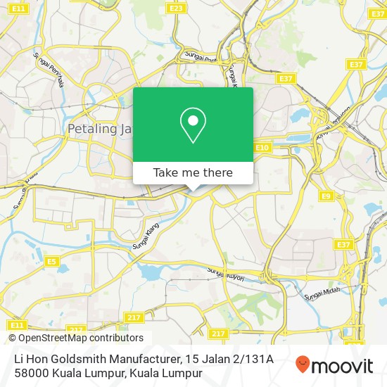 Li Hon Goldsmith Manufacturer, 15 Jalan 2 / 131A 58000 Kuala Lumpur map