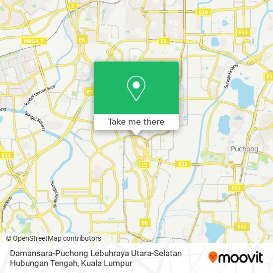 Damansara-Puchong Lebuhraya Utara-Selatan Hubungan Tengah map