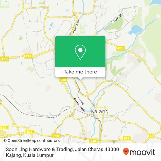 Soon Ling Hardware & Trading, Jalan Cheras 43000 Kajang map
