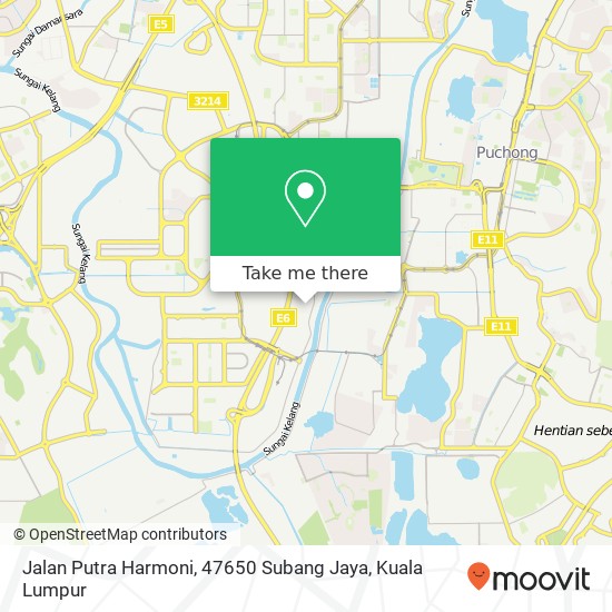 Peta Jalan Putra Harmoni, 47650 Subang Jaya