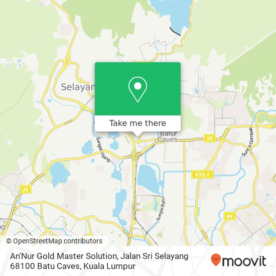 Peta An'Nur Gold Master Solution, Jalan Sri Selayang 68100 Batu Caves