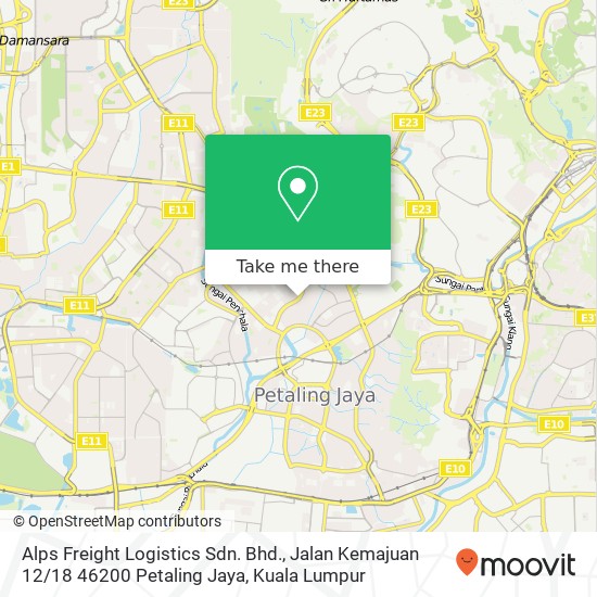 Peta Alps Freight Logistics Sdn. Bhd., Jalan Kemajuan 12 / 18 46200 Petaling Jaya