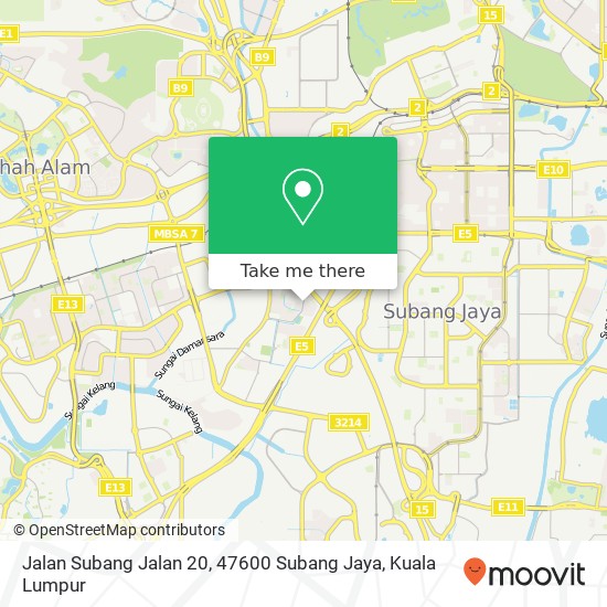 Jalan Subang Jalan 20, 47600 Subang Jaya map