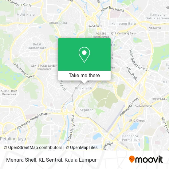 Menara Shell, KL Sentral map