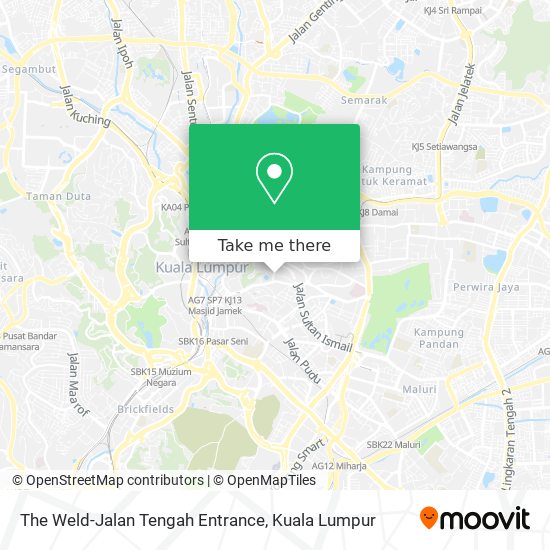 The Weld-Jalan Tengah Entrance map