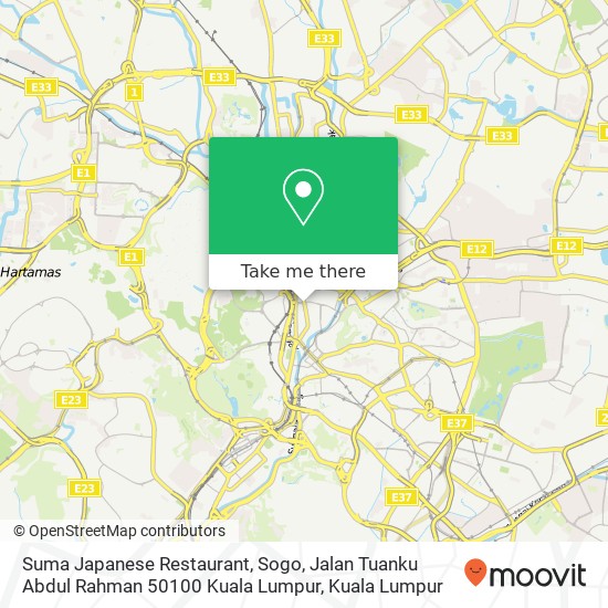 Peta Suma Japanese Restaurant, Sogo, Jalan Tuanku Abdul Rahman 50100 Kuala Lumpur