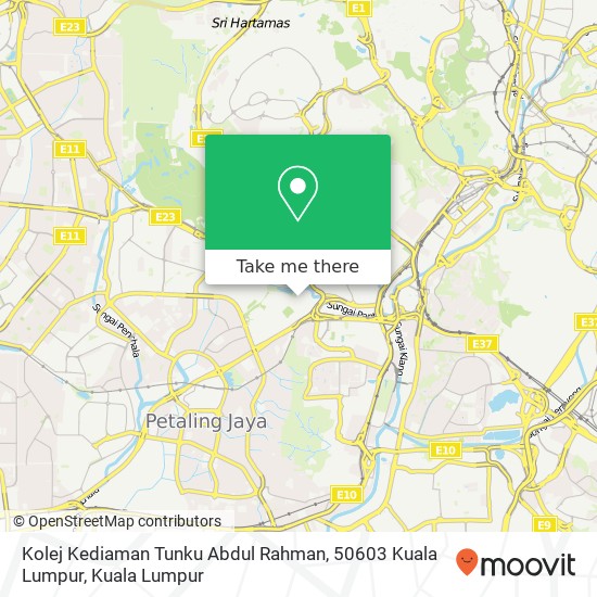 Kolej Kediaman Tunku Abdul Rahman, 50603 Kuala Lumpur map