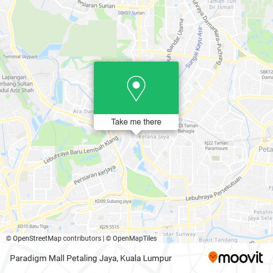 Peta Paradigm Mall Petaling Jaya