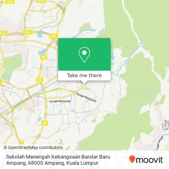 Sekolah Menengah Kebangsaan Bandar Baru Ampang, 68000 Ampang map