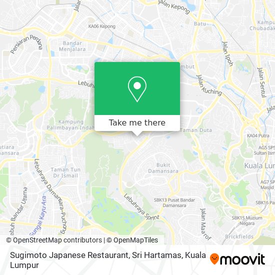 Sugimoto Japanese Restaurant, Sri Hartamas map