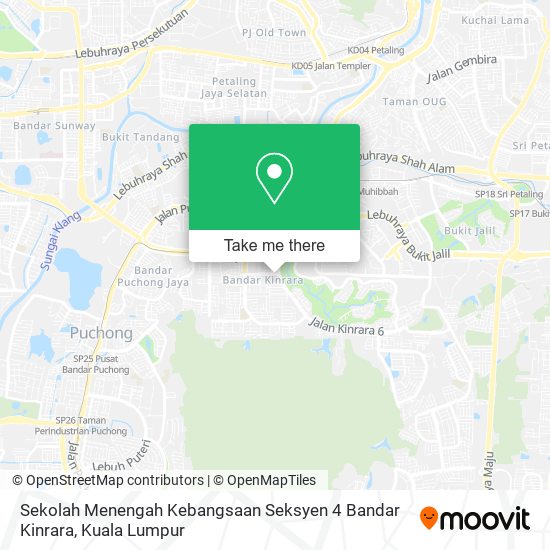 Peta Sekolah Menengah Kebangsaan Seksyen 4 Bandar Kinrara