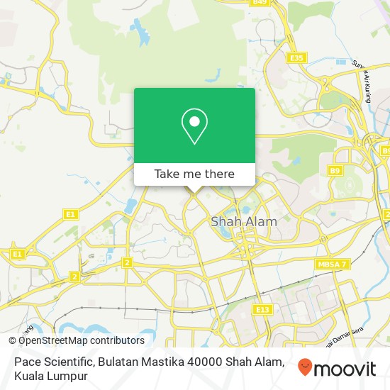 Pace Scientific, Bulatan Mastika 40000 Shah Alam map