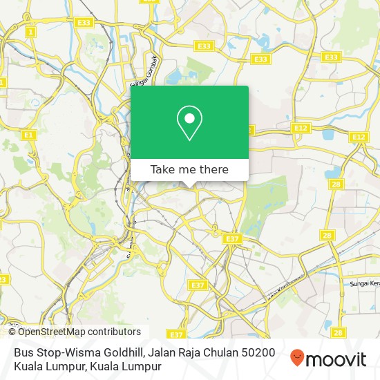 Peta Bus Stop-Wisma Goldhill, Jalan Raja Chulan 50200 Kuala Lumpur