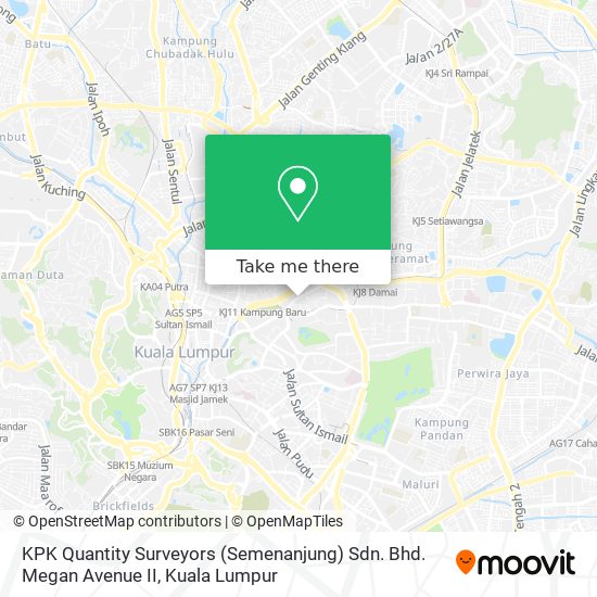 KPK Quantity Surveyors (Semenanjung) Sdn. Bhd. Megan Avenue II map