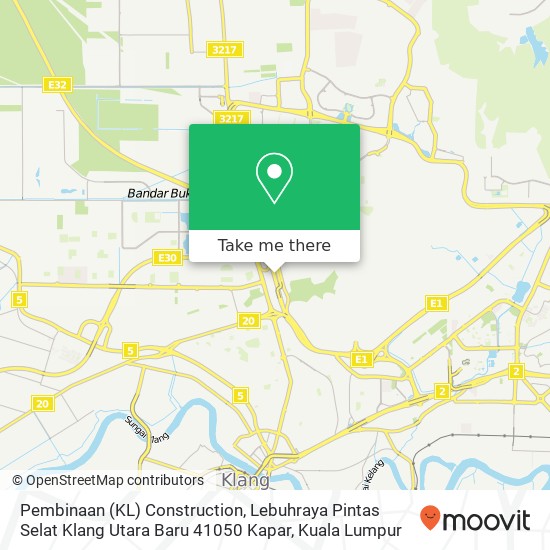 Peta Pembinaan (KL) Construction, Lebuhraya Pintas Selat Klang Utara Baru 41050 Kapar