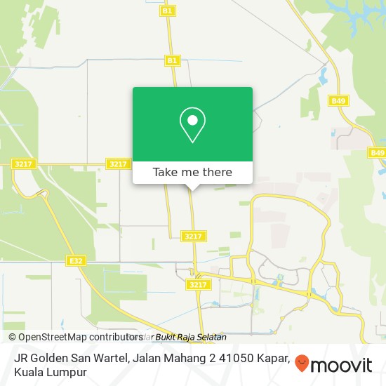 Peta JR Golden San Wartel, Jalan Mahang 2 41050 Kapar