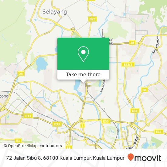 72 Jalan Sibu 8, 68100 Kuala Lumpur map