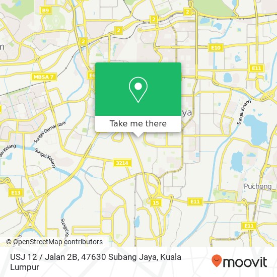 Peta USJ 12 / Jalan 2B, 47630 Subang Jaya