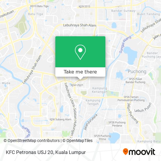 KFC Petronas USJ 20 map