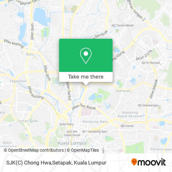 SJK(C) Chong Hwa,Setapak map