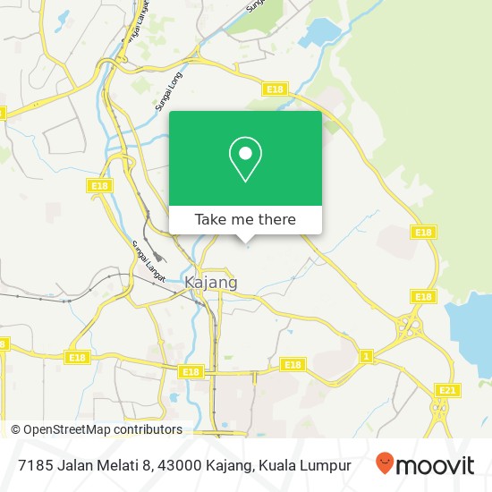 Peta 7185 Jalan Melati 8, 43000 Kajang