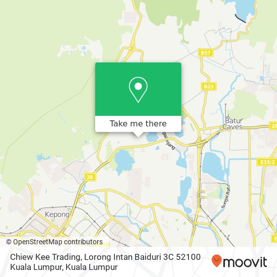 Chiew Kee Trading, Lorong Intan Baiduri 3C 52100 Kuala Lumpur map