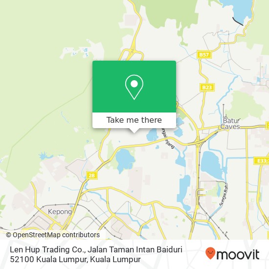 Len Hup Trading Co., Jalan Taman Intan Baiduri 52100 Kuala Lumpur map