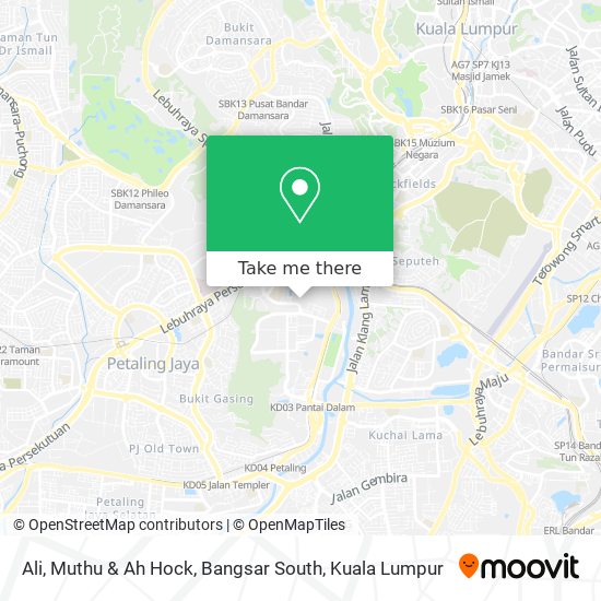 Ali, Muthu & Ah Hock, Bangsar South map