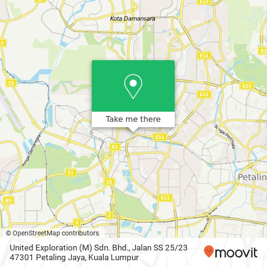 United Exploration (M) Sdn. Bhd., Jalan SS 25 / 23 47301 Petaling Jaya map