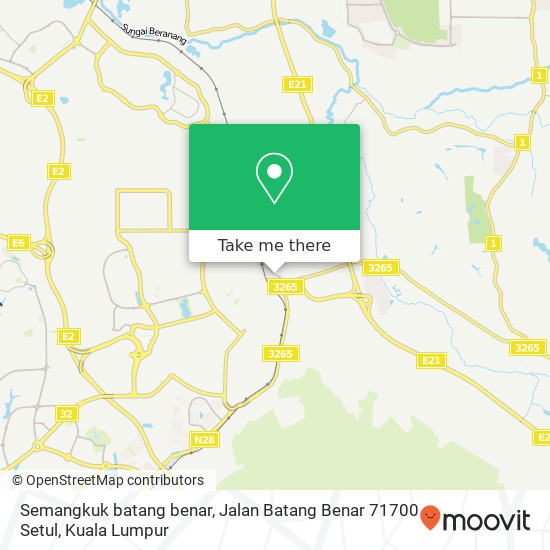Semangkuk batang benar, Jalan Batang Benar 71700 Setul map