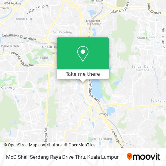 McD Shell Serdang Raya Drive Thru map